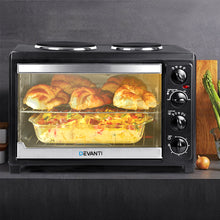 Load image into Gallery viewer, Devanti 45L Convection Oven with Hotplates - Black
