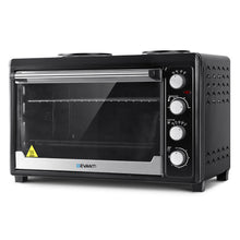 Load image into Gallery viewer, Devanti Electric Convection Oven Benchtop Rotisserie Grill 60L Hotplate Black
