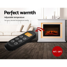 Load image into Gallery viewer, Devanti 2000W Electric Fireplace Mantle Portable Fire Log Wood Heater 3D Flame Effect White - Oceania Mart
