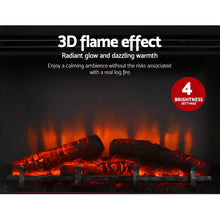 Load image into Gallery viewer, Devanti 2000W Electric Fireplace Mantle Portable Fire Log Wood Heater 3D Flame Effect White - Oceania Mart
