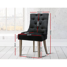Load image into Gallery viewer, Artiss Dining Chairs Chair French Provincial Wooden Fabric Retro Cafe Black x1
