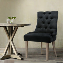 Load image into Gallery viewer, Artiss Dining Chairs Chair French Provincial Wooden Fabric Retro Cafe Black x1
