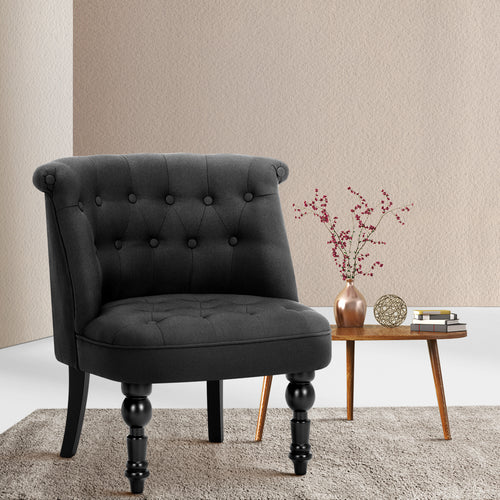 Artiss Fabric Occasional Accent Chair - Black - Oceania Mart