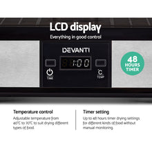 Load image into Gallery viewer, Devanti Food Dehydrator with 5 Trays - Silver
