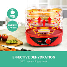 Load image into Gallery viewer, Devanti Food Dehydrator with 5 Trays - Red
