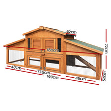 Load image into Gallery viewer, i.Pet Rabbit Hutch Chicken Coop Wooden Pet Hutch 169cm x 52cm x 72cm
