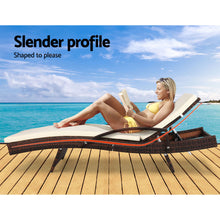 Load image into Gallery viewer, Gardeon Set of 2 Sun Lounge Outdoor Furniture Day Bed Rattan Wicker Lounger Patio
