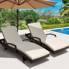 Load image into Gallery viewer, Gardeon Set of 2 Sun Lounge Outdoor Furniture Day Bed Rattan Wicker Lounger Patio

