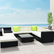 Load image into Gallery viewer, Gardeon 9PC Outdoor Furniture Sofa Set Wicker Garden Patio Pool Lounge
