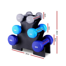 Load image into Gallery viewer, Everfit 6 Piece Dumbbell Weights Set 12kg with Stand
