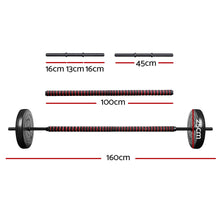 Load image into Gallery viewer, Everfit 12.5KG Barbell Set Weight Plates Bar Fitness Exercise Home Gym

