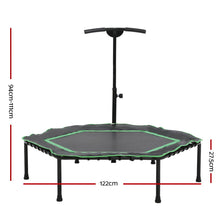 Load image into Gallery viewer, Everfit 48&quot; Mini Trampoline Rebounder Handrail Fitness Exercise Jogger Cardio Workout
