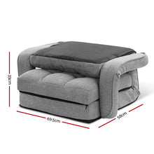 Load image into Gallery viewer, Lounge Sofa Armchair Floor Recliner Chaise Linen Light Grey
