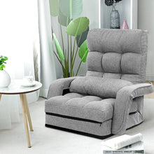 Load image into Gallery viewer, Lounge Sofa Armchair Floor Recliner Chaise Linen Light Grey
