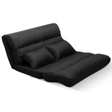 Load image into Gallery viewer, Artiss Floor Sofa Lounge 2 Seater Futon Chair Couch Folding Recliner Metal Black
