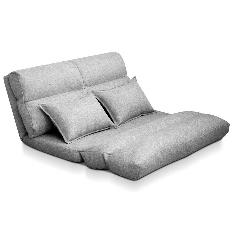 Lounge Sofa Bed Floor Recliner Chaise Folding Linen Farbric