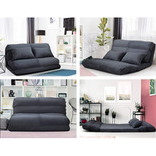 Load image into Gallery viewer, Artiss Lounge Sofa Bed Floor Recliner Chaise Chair Folding Adjustable Suede - Oceania Mart
