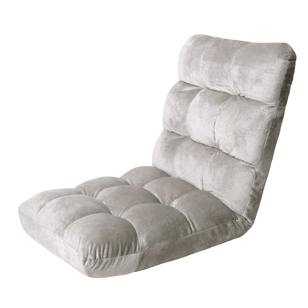 Artiss Lounge Sofa Floor Recliner Futon Chaise Folding Couch Grey - Oceania Mart