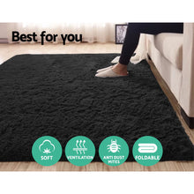 Load image into Gallery viewer, Artiss Ultra Soft Shaggy Rug 160x230cm Large Floor Carpet Anti-slip Area Rugs Black
