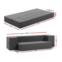 Load image into Gallery viewer, Giselle Bedding Portable Sofa Bed Folding Mattress Lounger Chair Ottoman Grey
