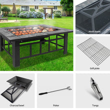 Load image into Gallery viewer, Fire Pit BBQ Grill Table Outdoor Garden Patio Camping Wood Charcoal Fireplace
