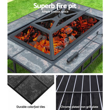 Load image into Gallery viewer, Fire Pit BBQ Grill Table Outdoor Garden Patio Camping Wood Charcoal Fireplace
