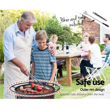 Load image into Gallery viewer, Fire Pit BBQ Charcoal Grill Ring Portable Outdoor Kitchen Fireplace 32&quot;
