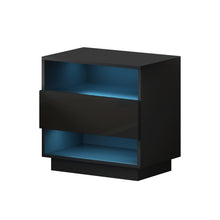 Load image into Gallery viewer, Artiss Bedside Tables Side Table RGB LED Drawers Nightstand High Gloss Black
