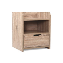 Load image into Gallery viewer, Bedside Tables Storage Drawer Side Table Bedroom Furniture Nightstand Shelf Unit Oak
