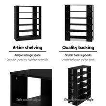 Load image into Gallery viewer, Artiss Shoe Cabinet Shoes Organiser Storage Rack 30 Pairs Black Shelf Wooden
