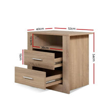 Load image into Gallery viewer, Bedside Tables Drawers Storage Cabinet Shelf Side End Table Oak
