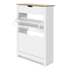 Load image into Gallery viewer, Artiss Shoe Cabinet Rack Storage Organiser Cupboard Shelf Drawer 16 Pairs White
