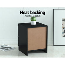 Load image into Gallery viewer, Bedside Tables Drawers Side Table Bedroom Furniture Nightstand Black Lamp
