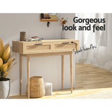 Load image into Gallery viewer, Rattan Console Table Drawer Storage Hallway Tables Drawers
