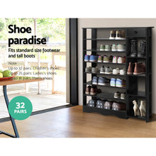 Load image into Gallery viewer, Artiss Shoe Cabinet Shoes Organiser Storage Rack Shelf Wooden 32 Pairs Black
