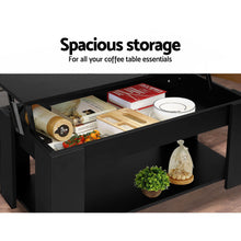 Load image into Gallery viewer, Artiss Lift Up Top Coffee Table Storage Shelf Black
