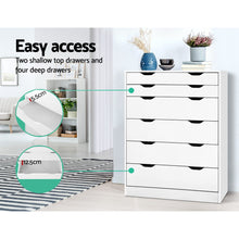 Load image into Gallery viewer, Artiss 6 Chest of Drawers Tallboy Cabinet Storage Dresser Table Bedroom Storage - Oceania Mart

