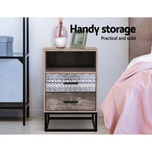 Load image into Gallery viewer, Bedside Tables Drawers Side Table Wood Nightstand Storage Cabinet Unit
