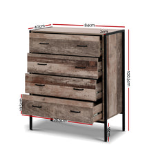 Load image into Gallery viewer, Chest of Drawers Tallboy Dresser Storage Cabinet Industrial Rustic
