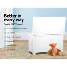 Load image into Gallery viewer, Keezi Kids Wooden Toy Chest Storage Blanket Box White Children Room Organiser
