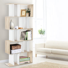 Load image into Gallery viewer, Artiss 5 Tier Display Book Storage Shelf Unit - White Brown - Oceania Mart
