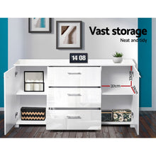 Load image into Gallery viewer, Artiss High Gloss Sideboard Storage Cabinet Cupboard - White
