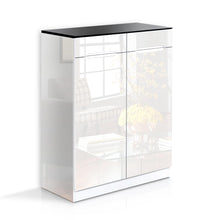 Load image into Gallery viewer, Artiss High Gloss Shoe Cabinet Rack- Black &amp; White
