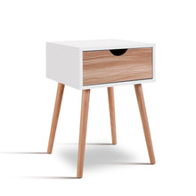 Load image into Gallery viewer, Bedside Tables Drawers Side Table Storage Cabinet Nightstand Solid Wood Legs Bedroom White
