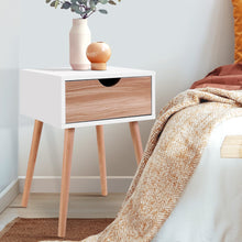 Load image into Gallery viewer, Bedside Tables Drawers Side Table Storage Cabinet Nightstand Solid Wood Legs Bedroom White
