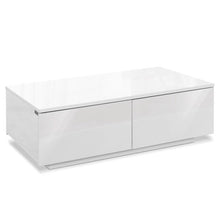 Load image into Gallery viewer, Modern Coffee Table 4 Storage Drawers High Gloss Living Room Furniture White
