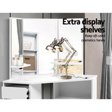 Load image into Gallery viewer, Corner Dressing Table With Mirror Stool White Mirrors Makeup Tables Chair
