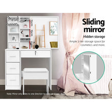 Load image into Gallery viewer, Dressing Table Stool Mirror Jewellery Cabinet Makeup Storage Drawer White
