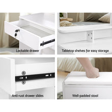 Load image into Gallery viewer, Dressing Table Mirror Stool Jewellery Cabinet Makeup Organizer Drawer
