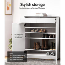 Load image into Gallery viewer, Artiss Shoe Cabinet Shoes Storage Rack High Gloss Organiser Cupboard White
